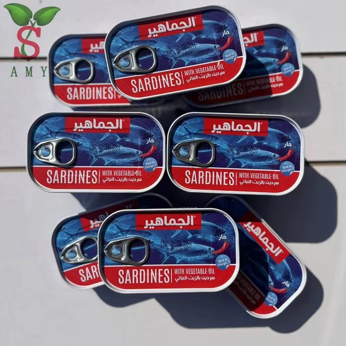 سمك معلب جديد سردين معلب طازج في الزيت 125 جم * 50 علبة